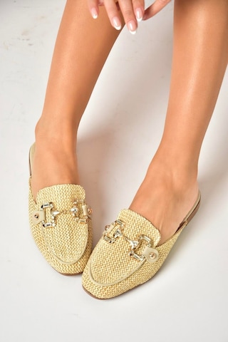 Fox Shoes U250009117 Bej Hasır Kadın Terlik Bej-hasır Bej