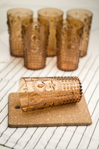 Akrilik Bal 6'lı Uzun Bardak & Su Meşrubat Bardağı 750 Ml Büyük Boy & Cam Değildir