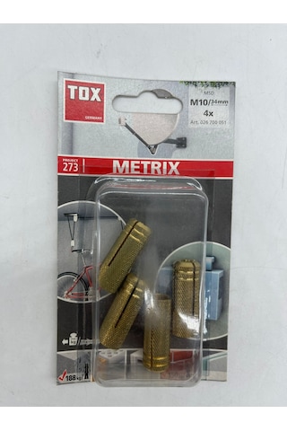 Tox Metrix Pirinç Çelik Çakma Dübel M10X34 Mm 4 Adet
