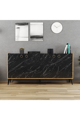 Ferniso Mobilya 165 Cm Konsol Çam-mermer Desen