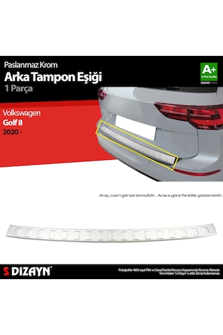 S-dizayn Vw Golf 8 Sw Krom Arka Tampon Eşiği 2020 Üzeri