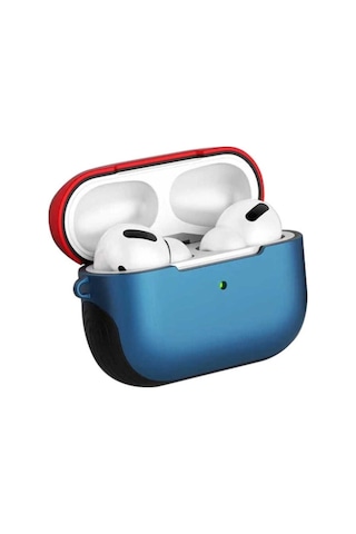 Apple AirPods Uyumlu Pro Kılıf Zore Shockproof Silikon Mavi-kırmızı