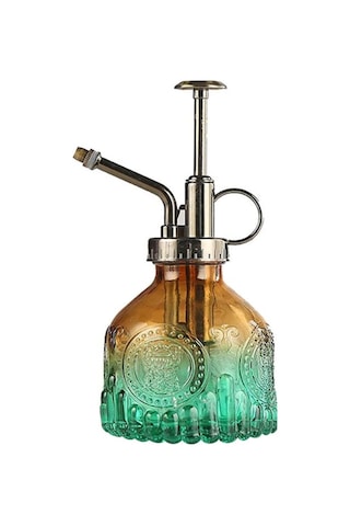 Şık Tasarımlı Ev Bahçe Saksı Çiçeklerine Özel Cam Bitki Sulama Fıskiyesi Kolonya Şişesi 200 Ml Yeşil Çok Renkli