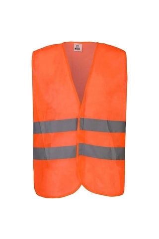 Hi-vis Turuncu Fosforlu Reflektörlü İş Güvenliği Yeleği Yüksek Görünürlük Trafik & İnşaat F.Turuncu