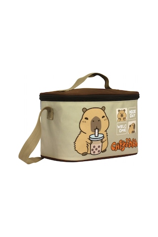 Capybara Erkek Çocuk Isı Yalıtımlı Beslenme Çantası - Kahverengi - Bej - 5201 Çok Renkli