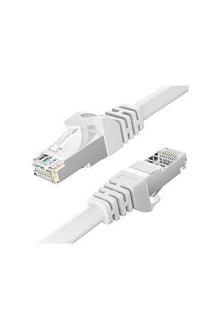 Cat6 Ethernet Kablosu 15 Metre Utp Rj45 Patch İnternet Bilgisayar Modem Bağlantı Kablosu Beyaz