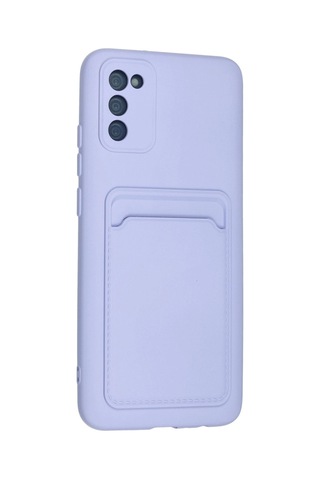 Newface Samsung Uyumlu Galaxy A02s Kılıf Kelvin Kartvizitli Silikon - Lila Diğer