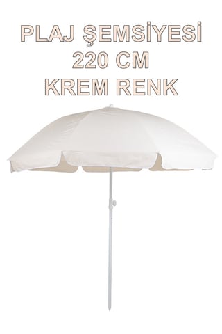 2 Adet Plaj Şemsiyesi Krem Renk