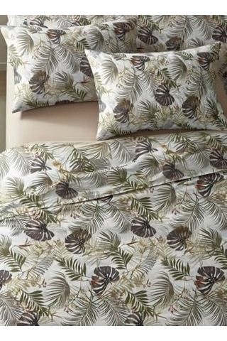 Tropikal Çift Kişilik Nevresim Takımı 200x220 Cm 4 Parça 1 Adet Nevresim 1 Adet Çarşaf 2 Adet Yastık Kılıfı Diğer