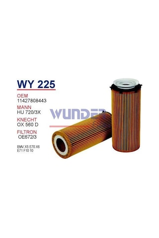 WUNDER WY225 YAĞ FİLTRESİ - BMW X5(E70) - X6(E71) - E90-91-92-93 WUNDER WY225 YAĞ FİLTRESİ - BMW X5(E70) - X6(E71) - E90-91-92-93