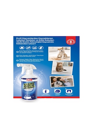 Bio Petactive Kusma Çiş Dışkı Kan Leke Çıkarıcı Koku Giderici Kedi Köpek Sprey 490 ML