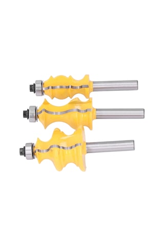 Padalink 8mm Saplı 3'lü Mimari Profil Freze Ucu Seti - Ahşap, Levha Kesimleri İçin Keskin, Dürtüsüz Ve Hassas İşler