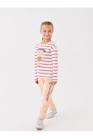 LC Waikiki Lcw Kids Pembe Beli Lastikli Baskılı Kız Çocuk Jogger Eşofman Altı Lıght Pınk