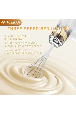 Elmpaly Pancerka Şarj Edilebilir Kablosuz El Mikseri Beyaz Diğer