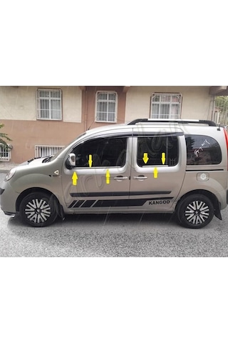 Renault Kangoo Krom Cam Çıtası 2008 Sonrası 4 Parça Paslanmaz Çel