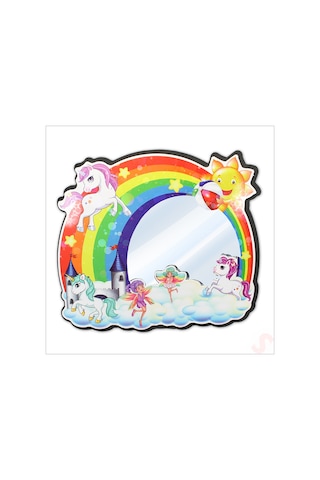Unicorn Aynalı Duvar Stickerı, 33cm X 30cm 1+