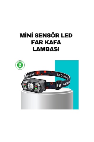 Hareket Sensörlü Şarjlı Led Far Suya Dayanıklı Çok Modlu