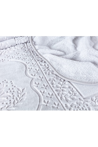 Madame Coco Rochelle Vizon Emboss Battaniye 1kbatc0436çift Kişilik-gri Vizon