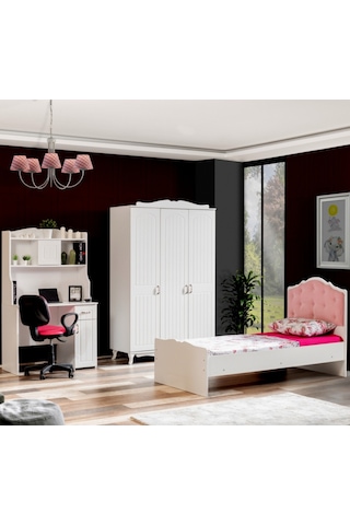 Su Genç Odası Takımı, Dolap Karyola Çalışma Masası (413527534) Beyaz