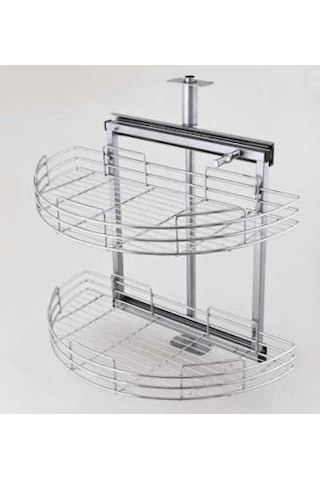 Çağdaş 1/2 Kör Köşe Raylı İkili Döner Sepet