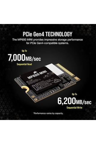 Corsair Mp600 Mını 1tb M.2 2230 Nvme Pcıe 4.0 Gen4 Ssd /cssd-f1000gbmp600mnr2