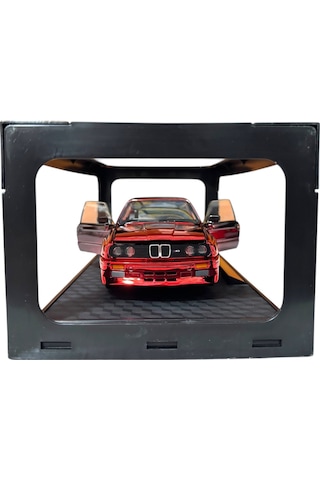 1:24 Metal Model Koleksiyon Araba Bmw M3 Karartılı Kırmızı 19 Cm Döner Ön Tekerler
