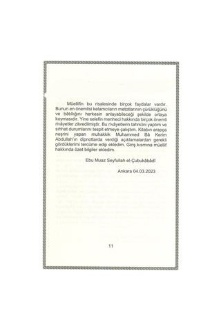 Kelamcılara Reddiye Zebid Halkına Mektup / İmam Ebu Nasr Es-...
