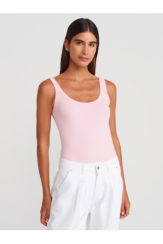 Dilvin 21053 Askılı Bodysuit-toz Pembe Toz Pembe