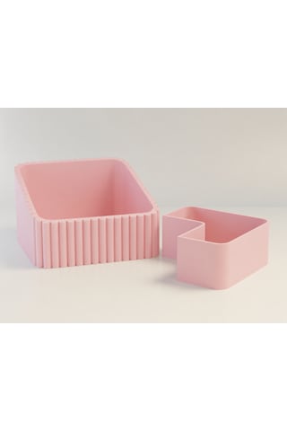 En-cag 3d Baskı Fıstık Kasesi - Çift Hazneli Kabuk Ayırıcı Sunum Kasesi - Pembe Pembe Bss Pembe - Pembe