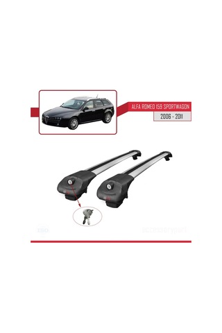 Alfa Romeo 159 Sportwagon 2006-2011 Arası İle Uyumlu Ace-1 Ara Atkı Tavan Barı Gri