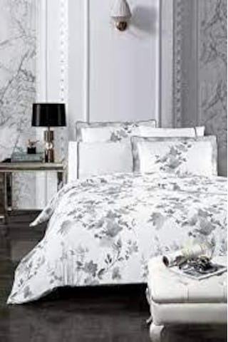 Silkarea Pamuk Saten Nevresim Takımı Çift Kişilik Florentine V1 Beyaz