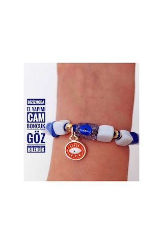 Cam Bodrum Boncuk Charm Murano Nazar Boncuk Bileklik Nazar Boncuklu Bileklik Beyaz 32628034