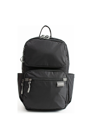 Sanmorris Unisex Suya Dayanıklı Paraşüt Kumaş 5 Bölmeli Laptop Bölmeli Seyahat Ve Okul Çantası Sı-6032 Siyah Düz