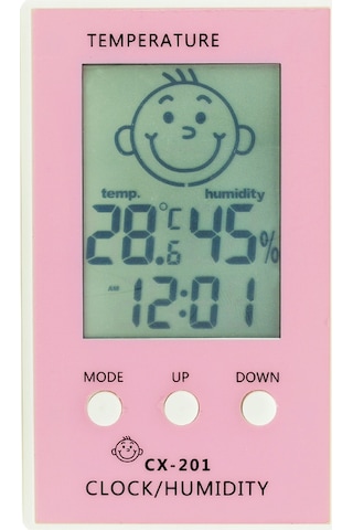 Çocuklar için İç Mekan Termometre ve Nem Ölçer Saatli Thr103