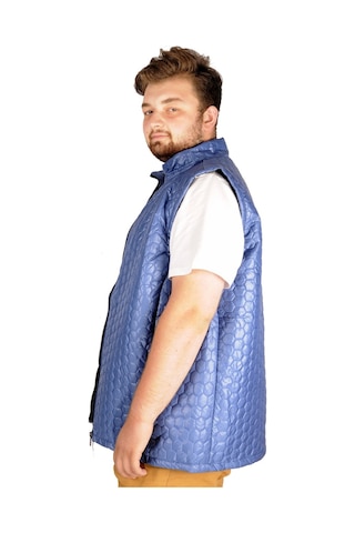 Mode Xl Büyük Beden Erkek Yelek Basic Hexagon 21601 Indigo 001
