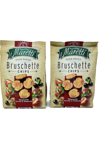 Maretti Bruschette Domates, Maretti Bruschette Domates, Zeytin Ve Kekik Aromalı Kızartılmış Ekmek Cips 140 Gr Xxl Boy 2 Adet