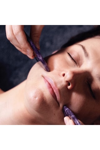 Efsoon Organics Doğal Taş Roller Ametist Gua Sha Kaz Ayaklı Masaj Aleti