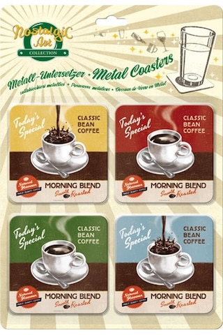 Nostalgic-art 46025 Kahve Ve Çikolata Morning Blend, Altlık-seti, 4-parçalı Açık Ahşap