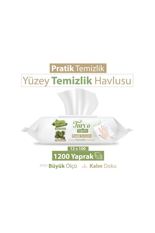 Baby Turco Doğadan Pratik Yüzey Temizlik Havlusu 12 x 100'lü