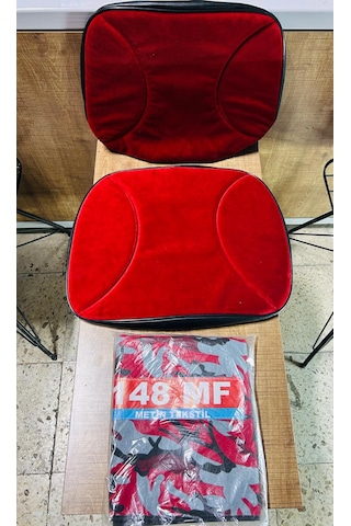 Massey Ferguson 148 Kırmızı Desen Asgari Branda Ve Düz Kırmızı Koltuk Kılıfı Takım