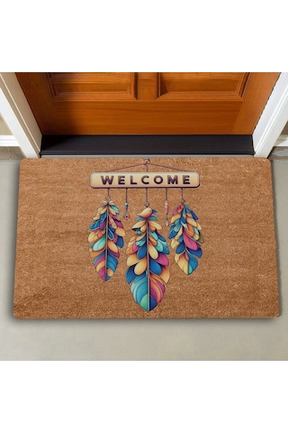 Valerine Life Düş Kapanı Kuş Tüyleri Welcome Kapı Önü Paspası 45x70cm
