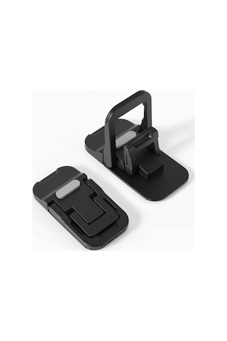 Wezone Zinc Alloy Folding Dual-angle 3cm-4cm Laptop/keyboard Stand With Anti-slip Pads - Black 2 Pcs