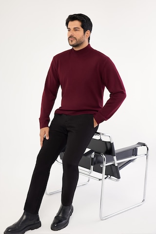 AC&Co / Altınyıldız Classics Altinyildiz Classics Erkek Bordo Standart Fit Normal Kesim Yarım Balıkçı Yaka Triko 4A4923100005BRDXL Bordo