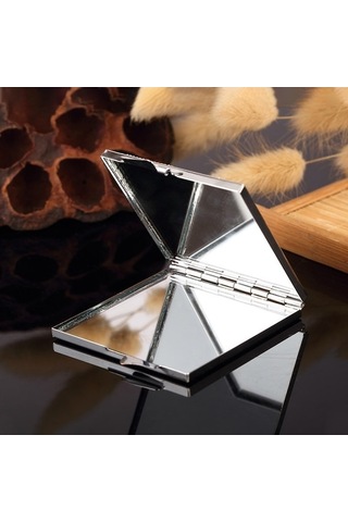 Flybuy El Yapımı Elmas Mini Ayna Taşınabilir Çift Taraflı Küçük Ayna, Yakut Kırmızı Renk Diğer