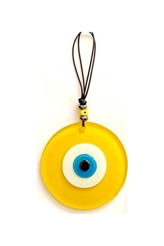 Nazar Boncuklu 12 Santimetrelik Sarı Duvar Süsü Hediyelik Eşya