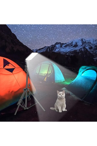 Dolıty Ayarlanabilir Led Taşkın Işık Tripod Standı Kamp Siyah