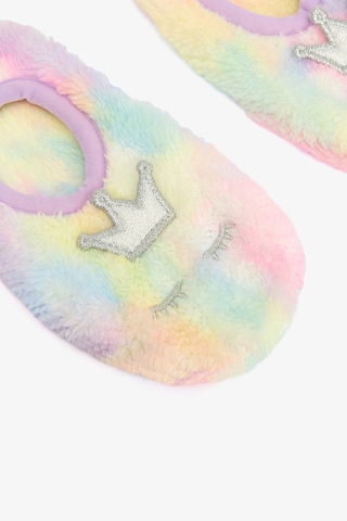 Penti Kız Çocuk Batik Desenli Gökkuşağı Unicorn Nakışlı Kaymaz Tabanlı Ev Patiği Çok Renkli