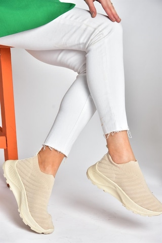 Fox Shoes P239503304 Bej Triko Kumaş Kadın Spor Ayakkabı Sneakers Bej