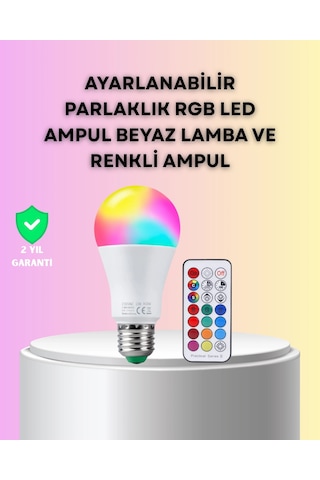 Mey İthalat Kumanda Destekli Çok Renkli Akıllı Led Ampul 29950389