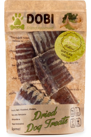 %100 Doğal Gırtlak Köpek Ödül Maması 100gr Katkısız, Yüksek Protein, Diş Sağlığını Destekler
